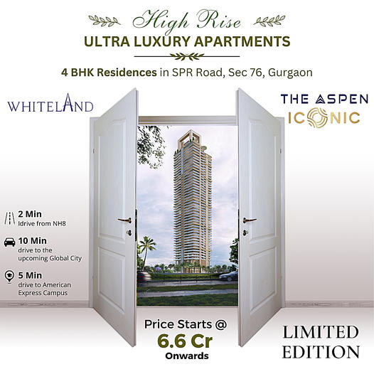 Ultra luxury 4 BHK Residences Rs 6.6 Cr at Whiteland The Aspen in Sector 76, Gurgaon