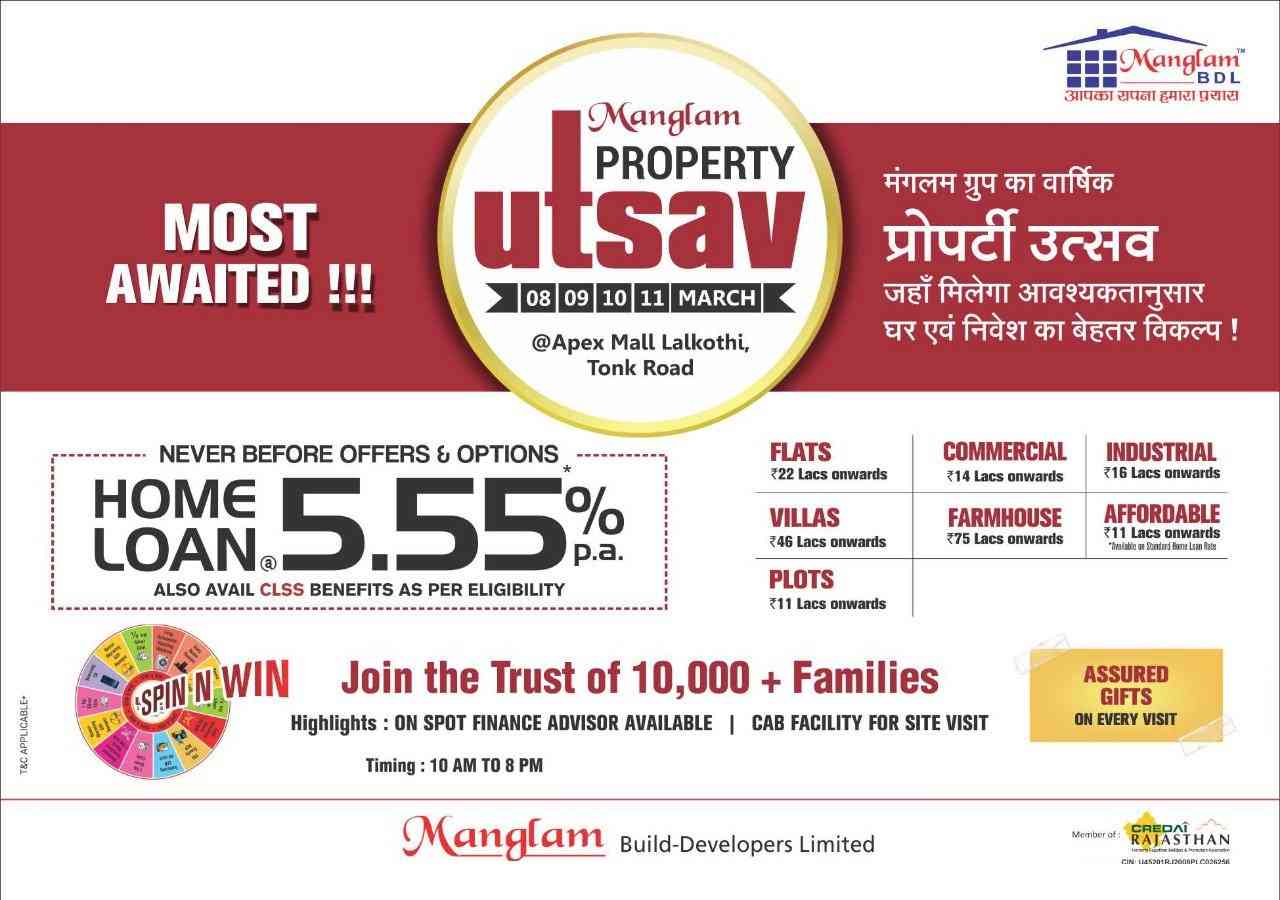 Manglam Group presents most awaited Property Utsav in Jaipur