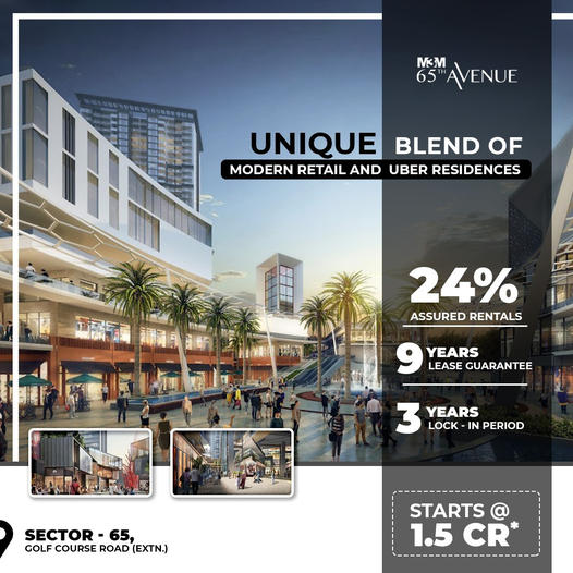 24% assured rentals at M3M 65th Avenue in Sector 65, Gurgaon