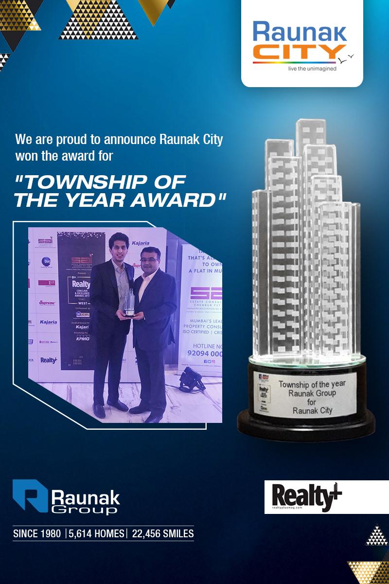 Raunak City awarded Township of the Year by Realty Plus Magazine Update