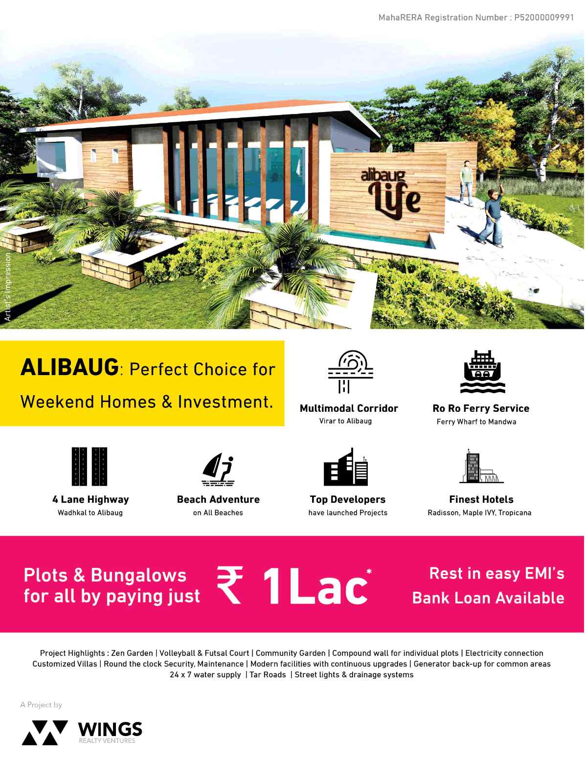 Wings Alibaug Life is the perfect choice for weekend homes & investment in Mumbai