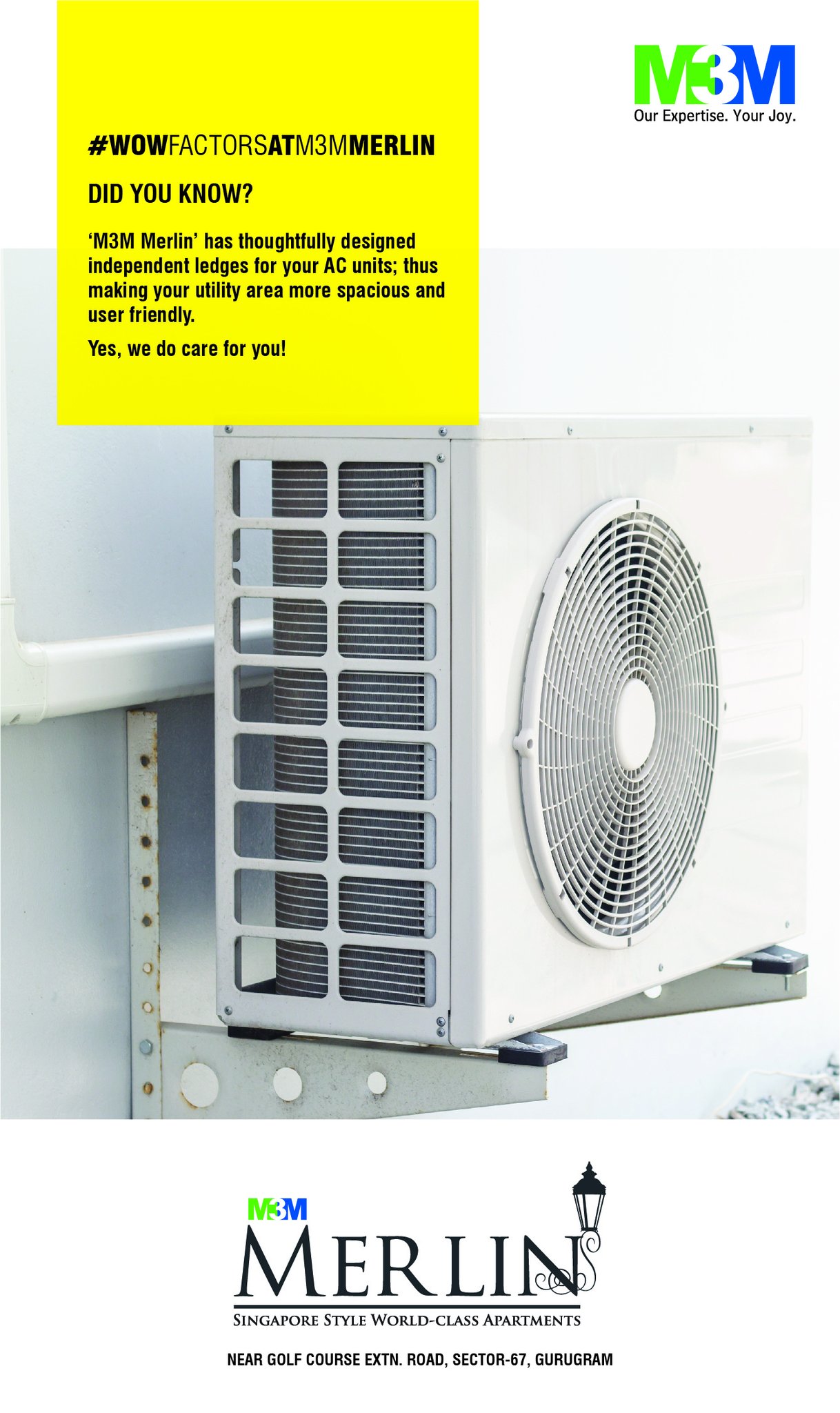 Designed Independent ledges for your AC units at M3M Merlin