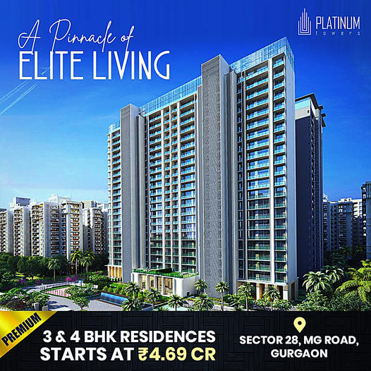 Premium 3 and 4 BHK apartments Rs 4.69 Cr. at Suncity Platinum Towers, Gurgaon