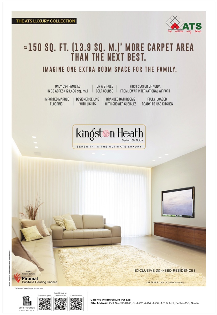 Imagine one extra room space for the family at ATS Kingston Heath, Noida