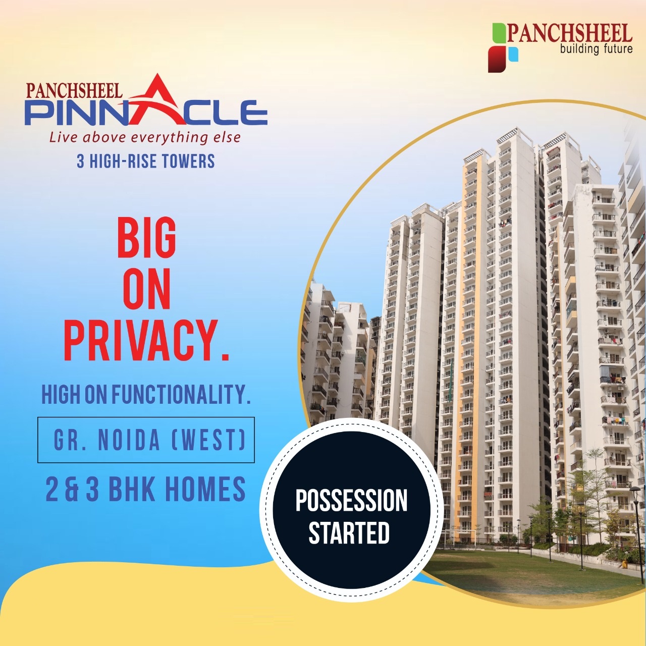 Big on privacy at Panchsheel Pinnacle, Greater Noida Update