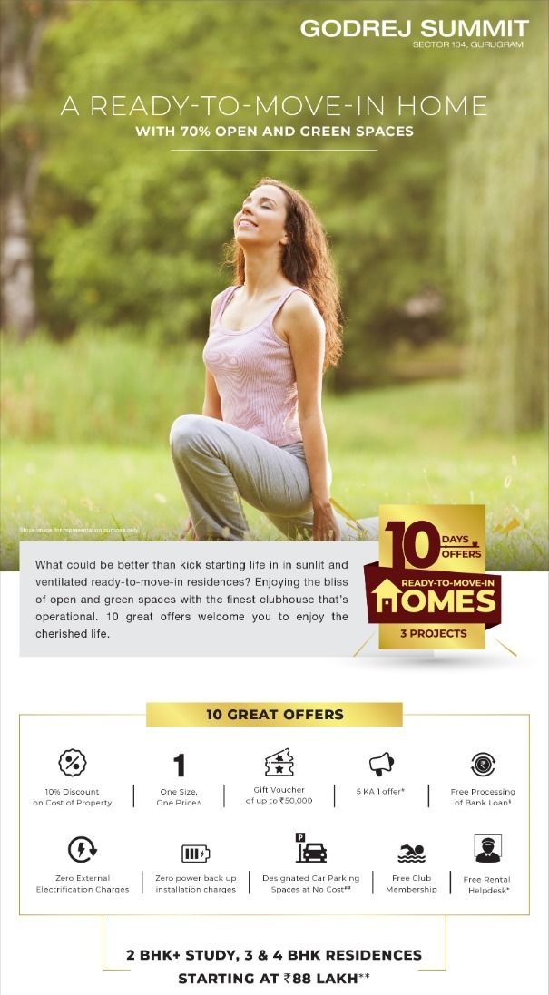 A ready-to-move-in home with 70% open and green spaces at Godrej Summit in Gurgaon