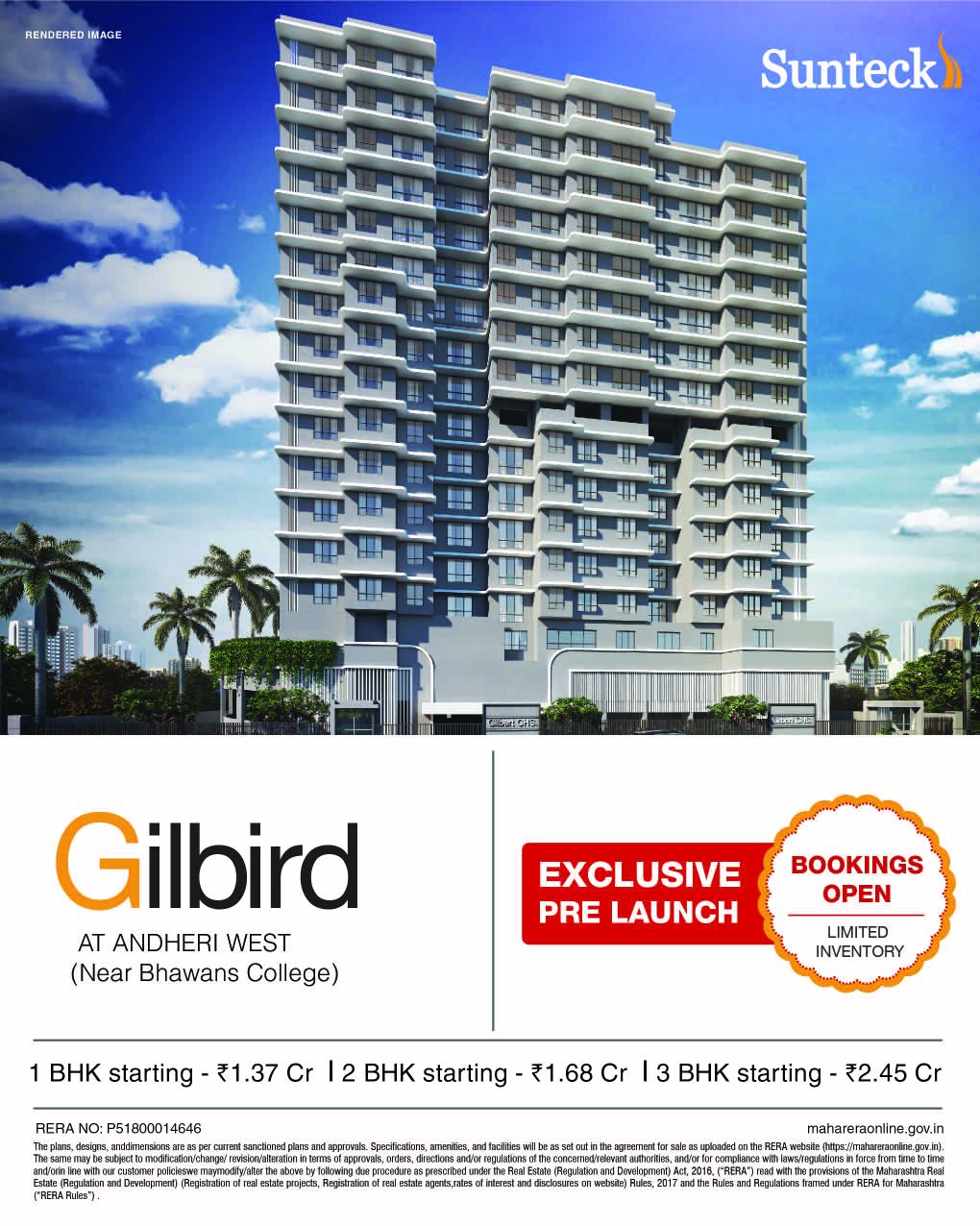 Sunteck Gilbird - New Launch Project by Sunteck Realty in Andheri West, Mumbai