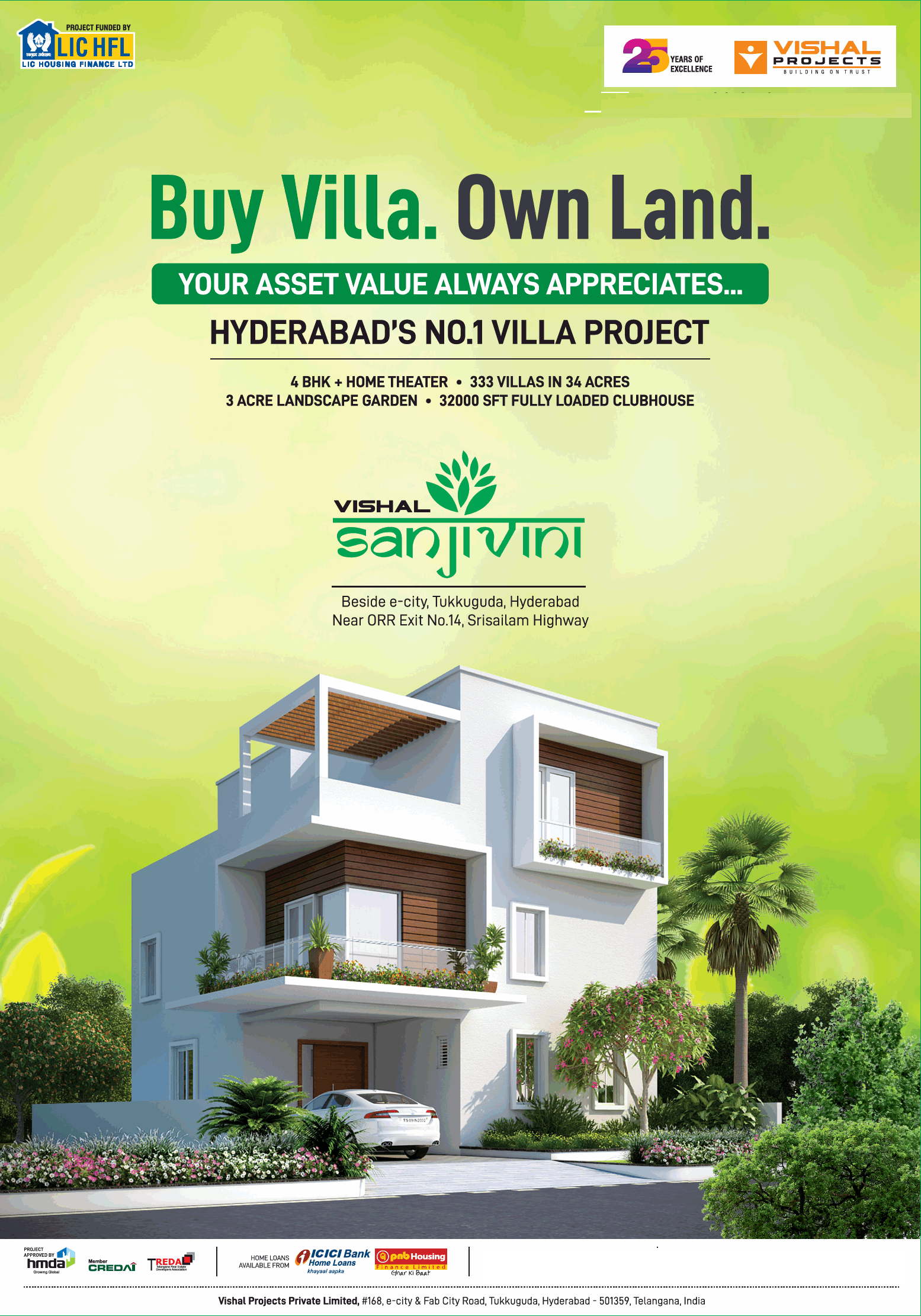 Book 4 BHK villa at Vishal Sanjivini, Hyderabad Update