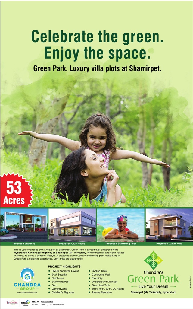 Luxury villa plots at Chandras Green Park in Shamirpet, Hyderabad