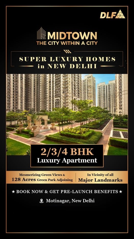 Book 2/3/4 BHK luxury apartment at DLF One Midtown, Delhi