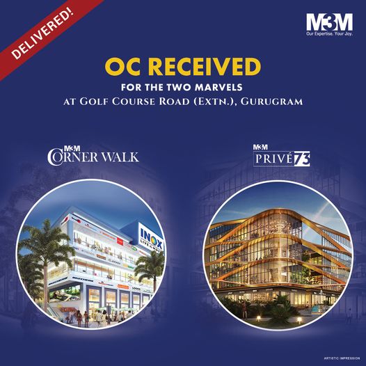 OC received at M3M Corner Walk in Gurgaon
