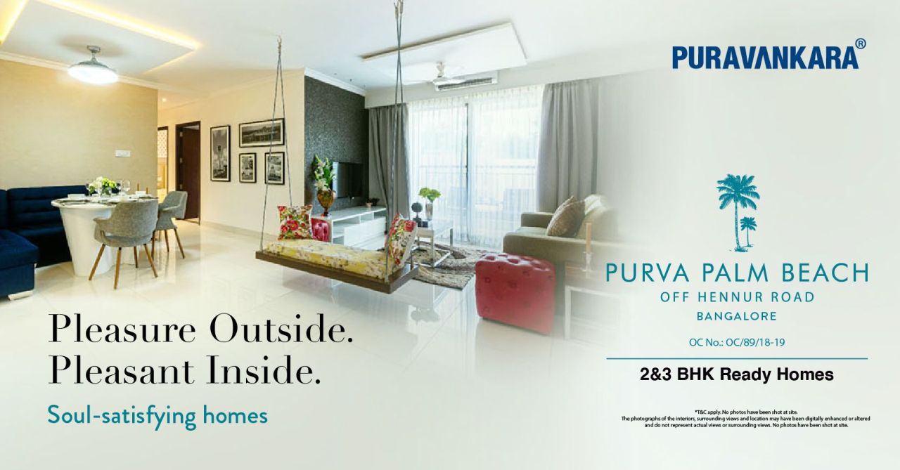 Soul-satisfying 2 and 3 BHK ready homes at Purva Palm Beach, Bangalore