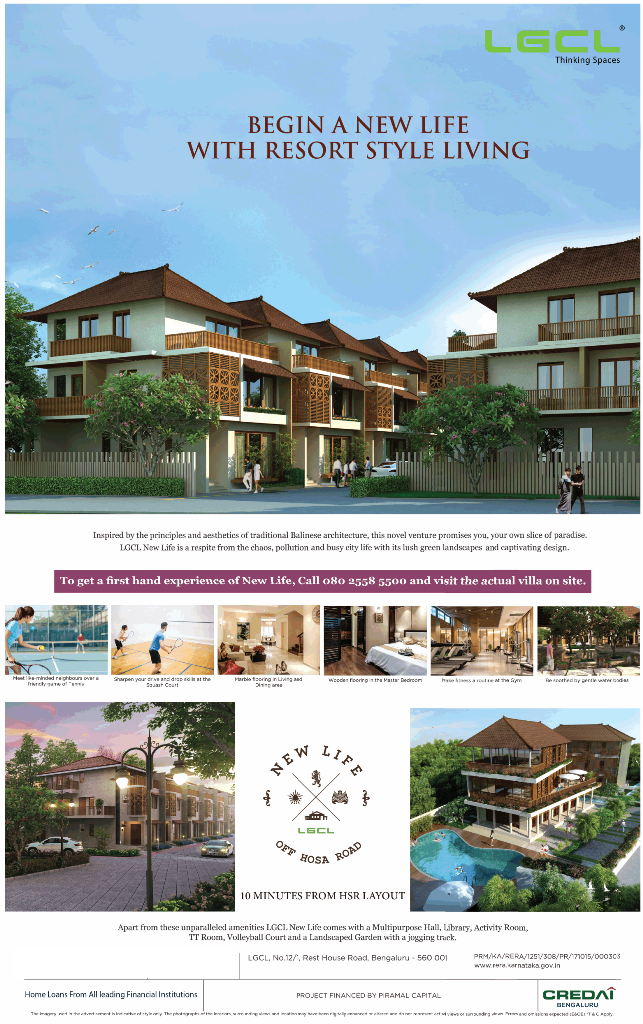Begin a new life with resort style living at LGCL Newlife, Bangalore