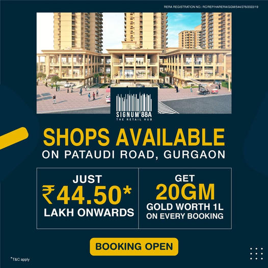 Booking open shops available at Signature Signum 89A in Sector 89, Gurgaon