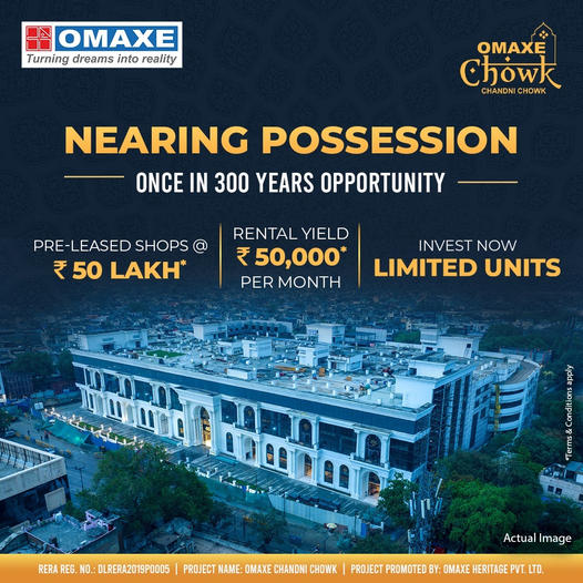Nearing possession at Omaxe Chowk in Chandni Chowk, New Delhi