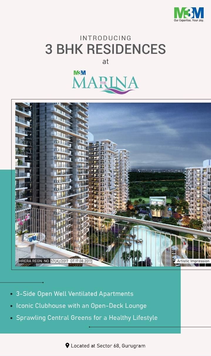 Introducing 3 BHK residences at M3M Marina in Gurgaon