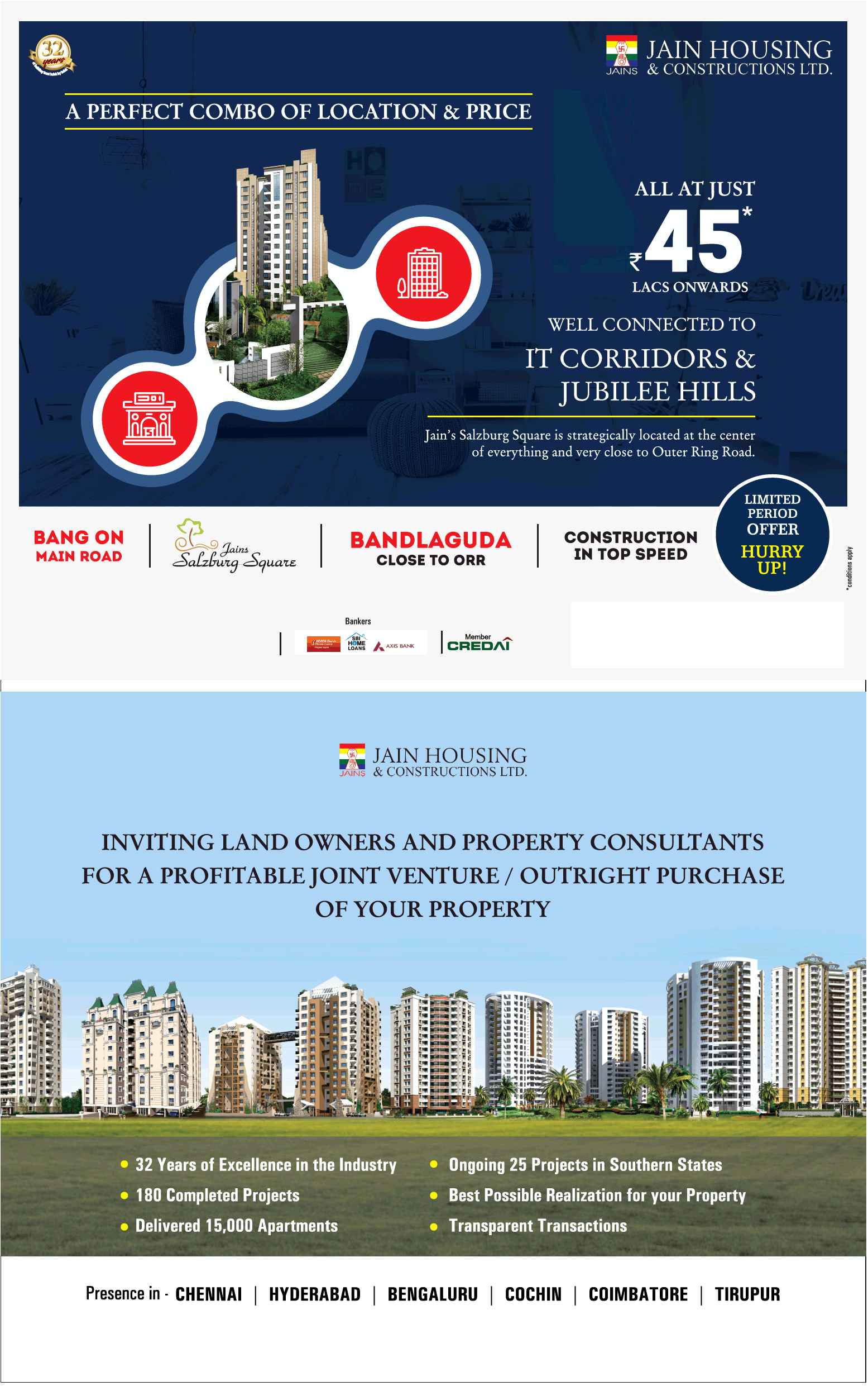 Jain Housing a perfect combo of location & price in Gachibowli, Hyderabad