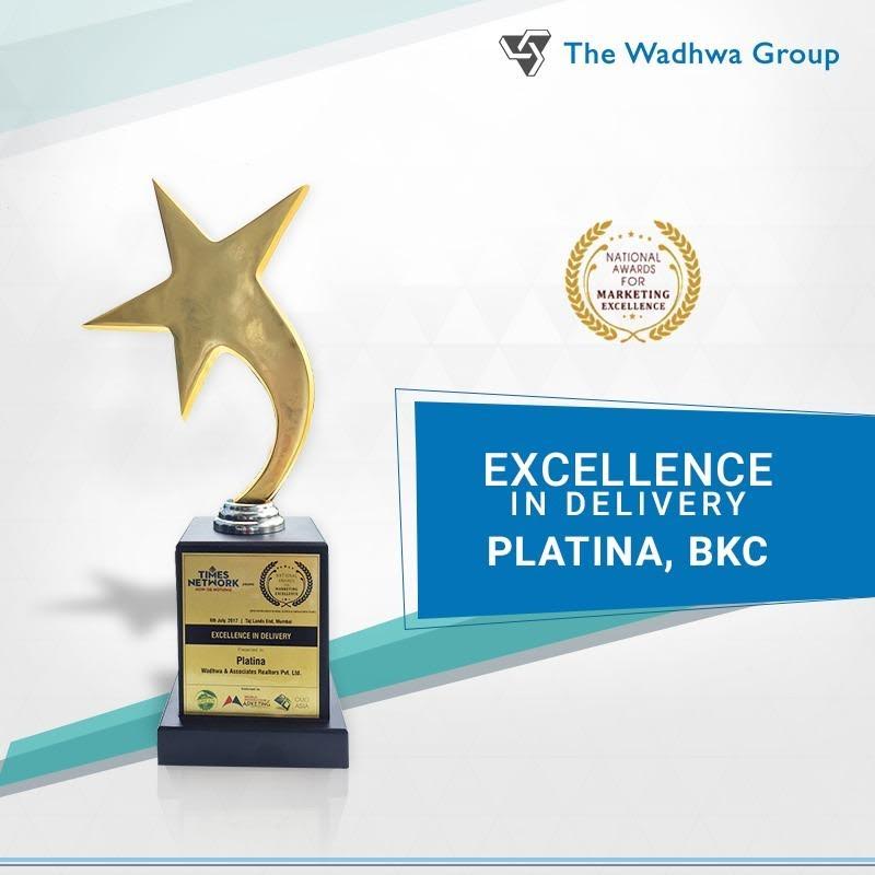 Platina at BKC received an Award for "Excellence in Delivery" from TIMES NETWORK at the NATIONAL AWARDS