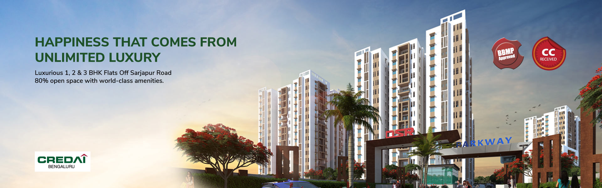 Luxurious 1, 2 & 3 BHK flats at DSR Parkway in Sarjapur Road, Bangalore