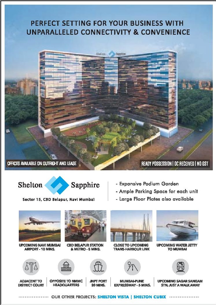 Perfect setting for your business with unparalleled connectivity & convenience at Shelton Sapphire in Navi Mumbai