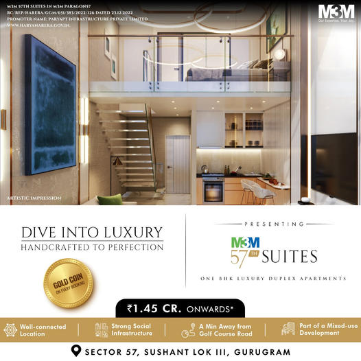 Free Gold Coin on every booking at M3M 57th Suites, Gurgaon