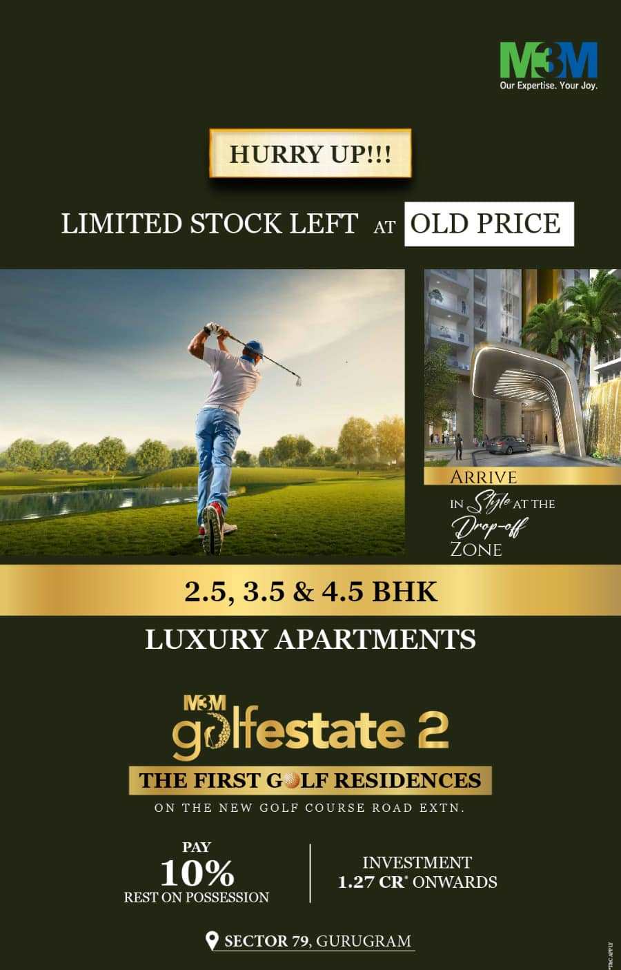 Limited stock left at old price at M3M Golf Estate Phase 2, Gurgaon