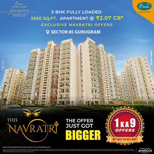 Fully Loaded 5 BHK Apartments starting Rs 2.07 Cr at Orris Aster Court Premier, Gurgaon Update
