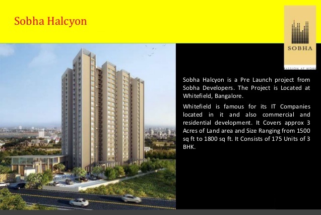 Sobha Halcyon offers quality homes in Whitefield Bangalore with a vast green space