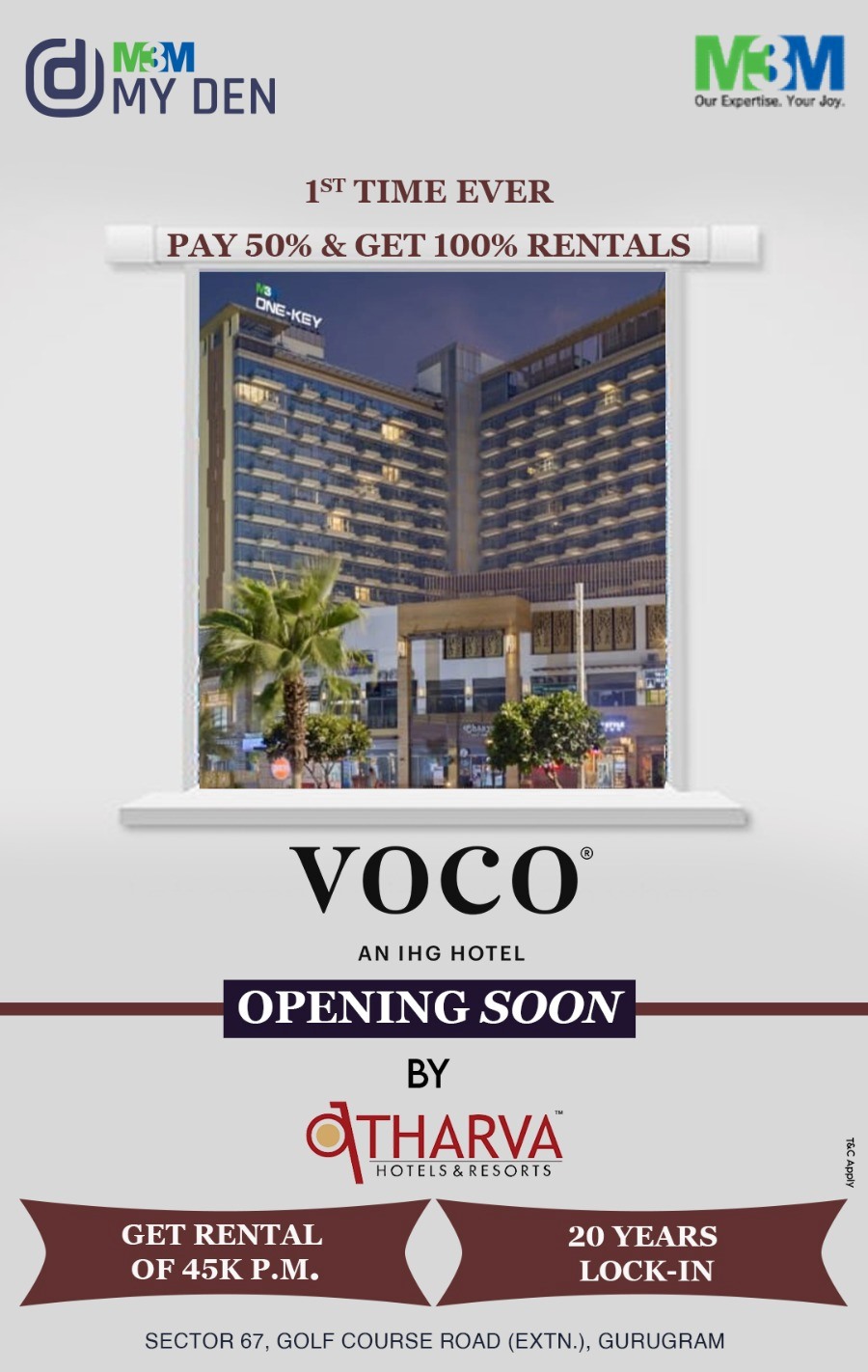 M3M My Den Voco an IHG Hotel by Atharva Hotels & Resorts at Sector 67, Gurgaon Update