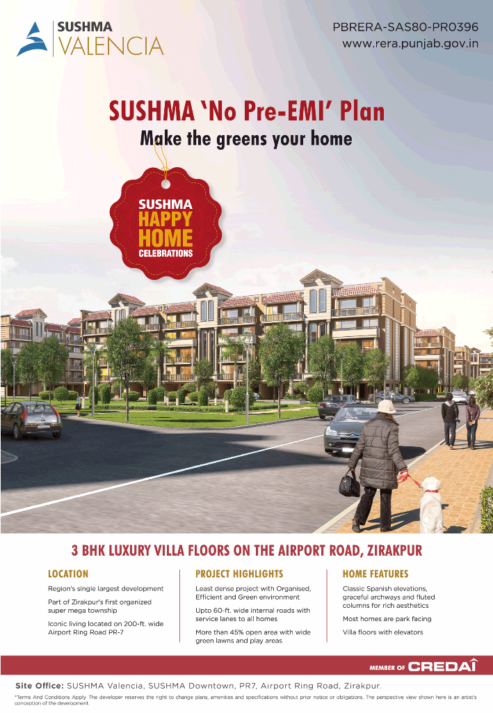 No pre-EMI plan at Sushma Valencia in Chandigarh