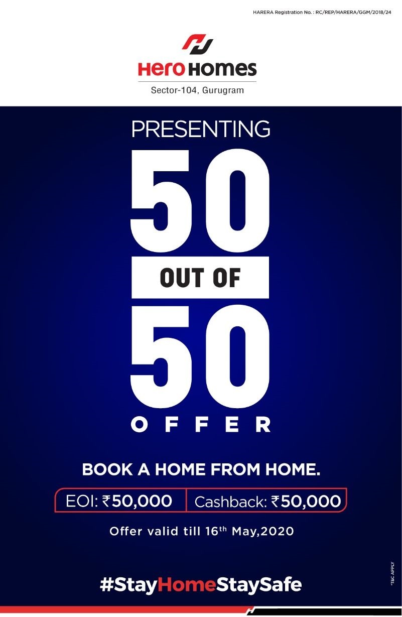 Presenting 50 out of 50 offer at Hero Homes in Gurgaon