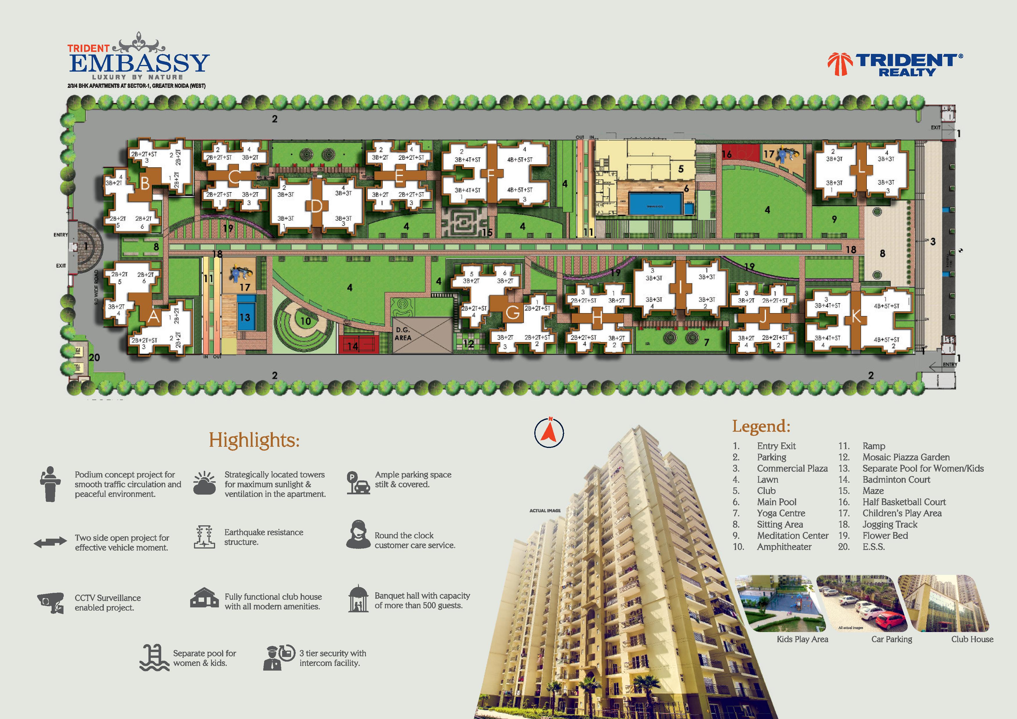 Site plan of Trident Embassy in Sector 1, Greater Noida