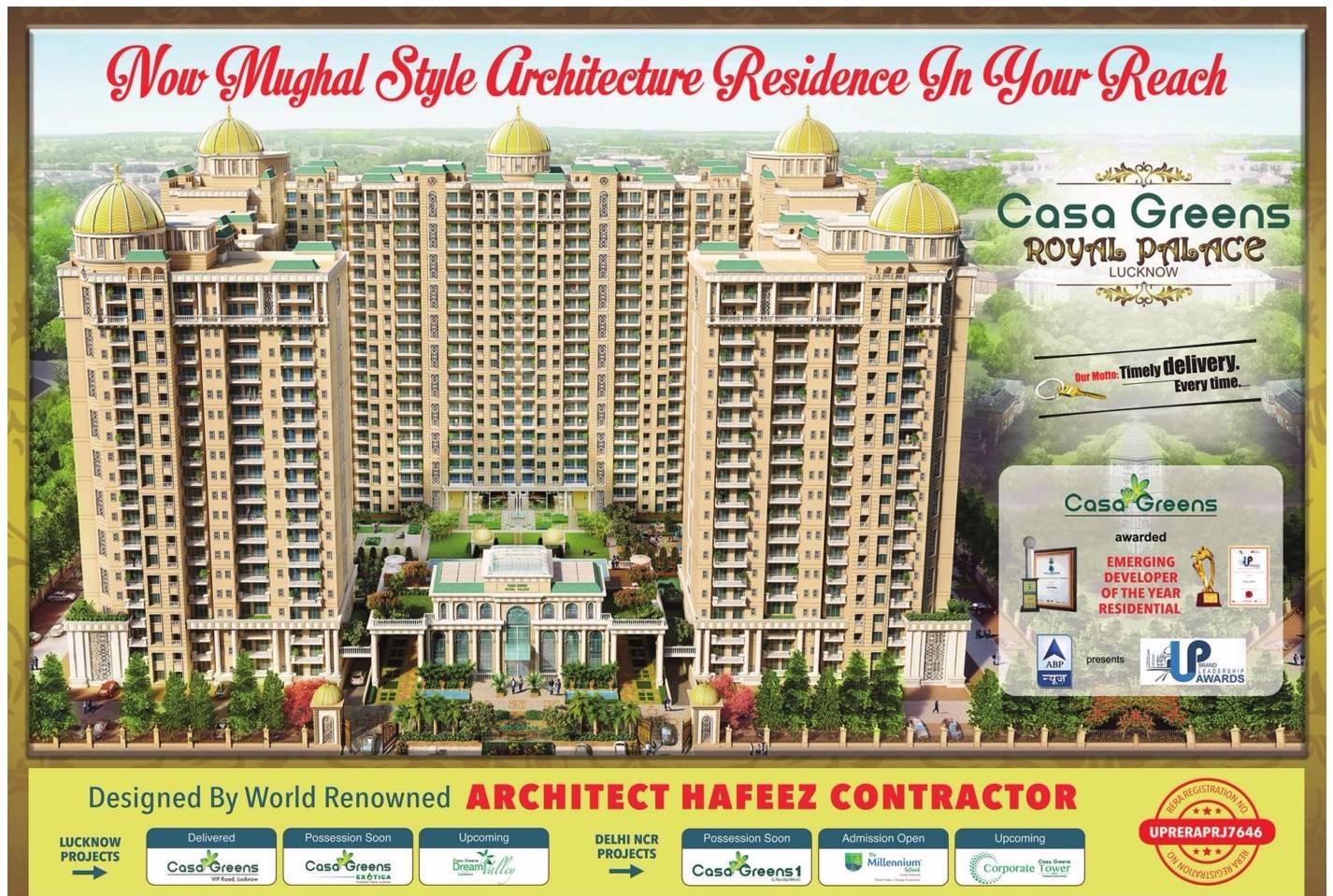 Live in Mughal style architecture residence in your reach at Radhey Krishna Casa Greens Royal Palace, Lucknow Update