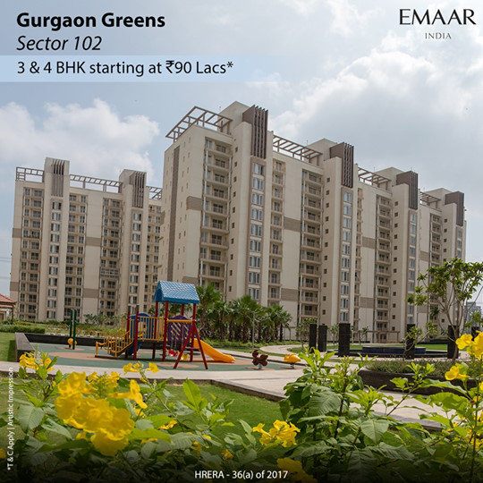 Ready-to-move-in 3 & 4 BHK homes Rs 90 Lacs at Emaar Gurgaon Greens, Gurgaon