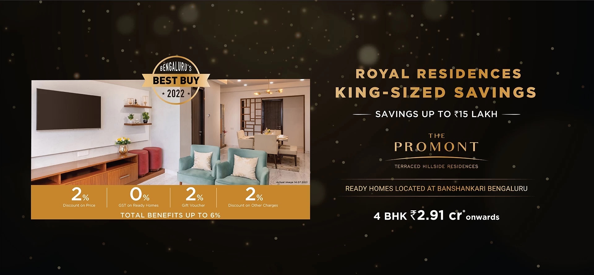 Royal residences king-sized savings up to Rs 15 Lac at Tata The Promont in Bangalore
