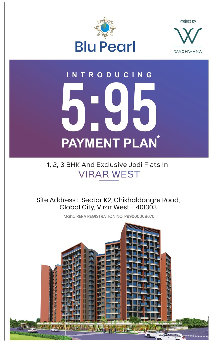 Introducing 5:95 payment plan at SB Blu Pearl in Virar West, Mumbai