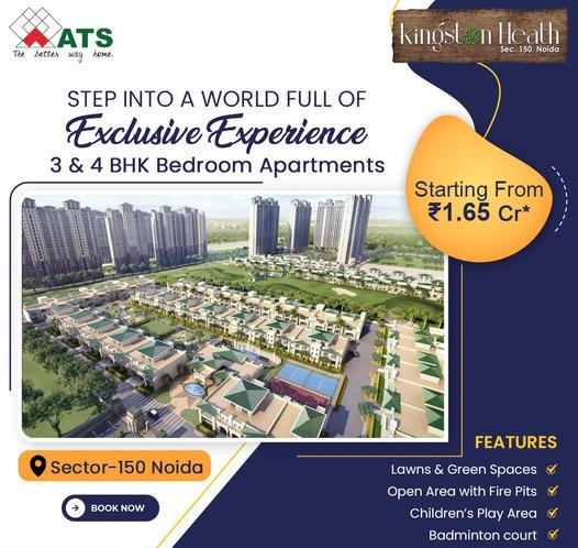 Exclusive experience 3 and 4 BHK apartments Rs 1.65 Cr at ATS Kingston Heath in Sec150, Noida