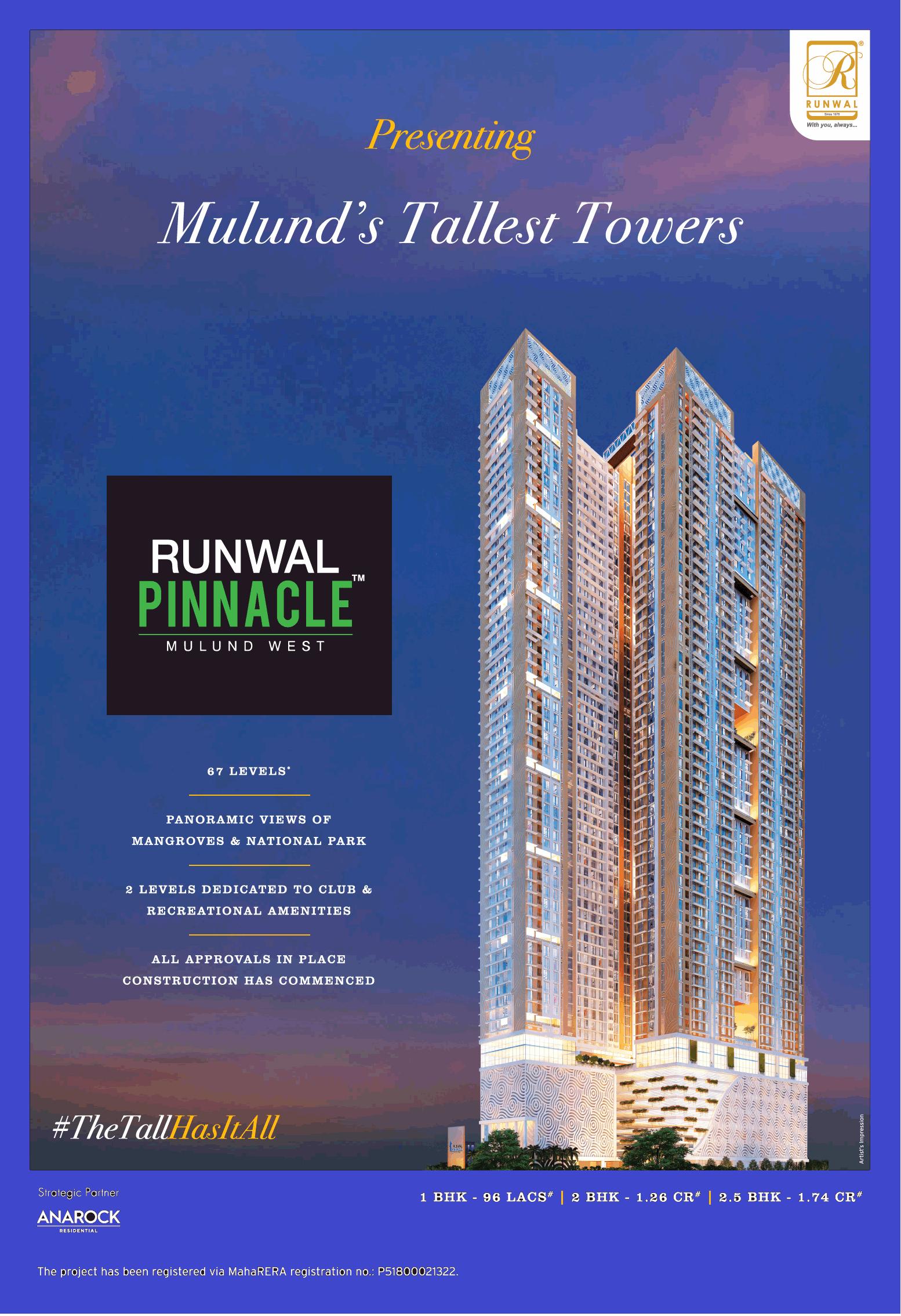 Presenting mulund's tallest towers at Runwal Pinnacle, Mumbai Update