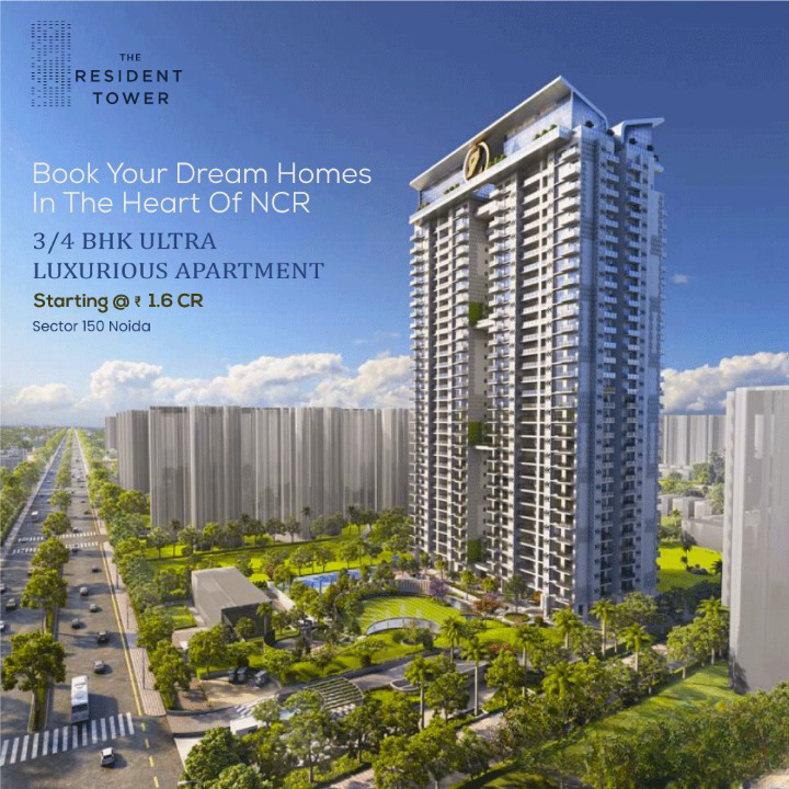 Presenting 3 and 4 BHK ultra luxurious apartments Rs 1.6 Cr at The Resident Tower in Sector 150, Noida