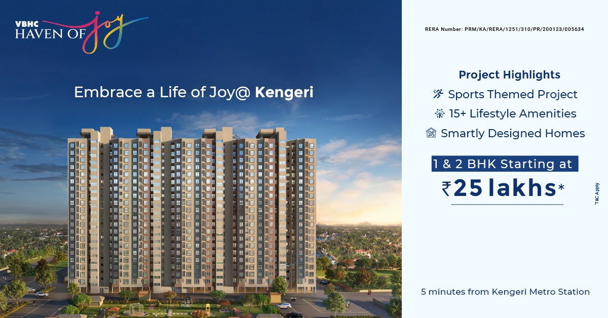 Book 1 and 2 BHK Home Rs 25 Lac at VBHC Haven of Joy in Kengeri, Bangalore