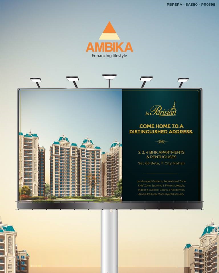 Introducing 2, 3, 4 bhk apartments & pent houses at Ambika La Parisian in Mohali Update