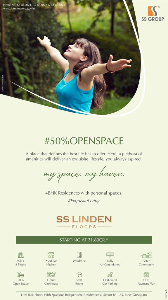 SS Linden Floors Presenting 50% Open space in Gurgaon