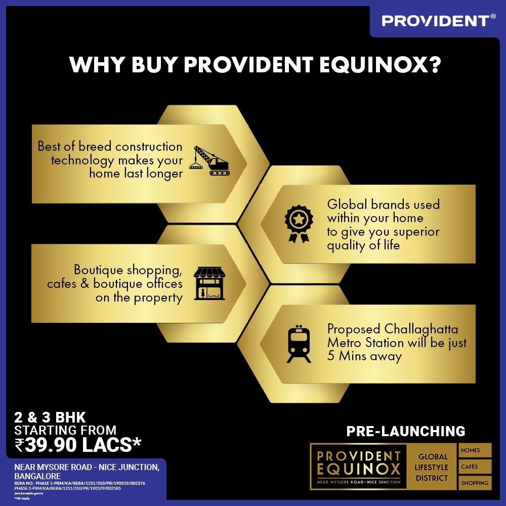Why to buy apartment in Provident Equinox, Bangalore Update