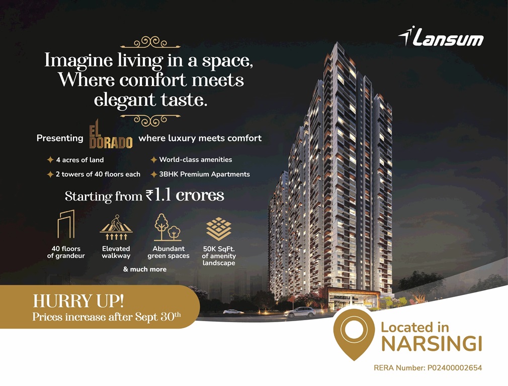 Imagine living in a space, where comfort meets elegant taste at Lansum El Dorado, Hyderabad