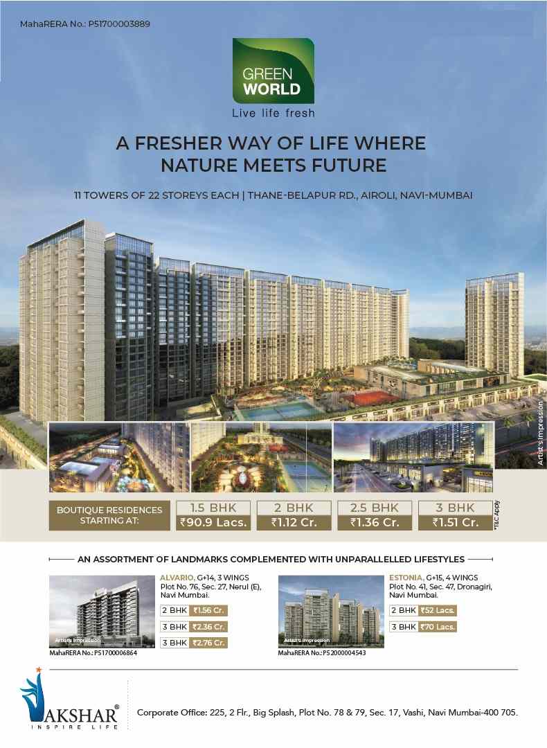 Invest in Akshar properties in Navi Mumbai and live a fresher way of life where nature meets future