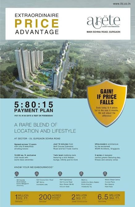 Extraordinaire Price advantage  and pay only 5 percent at ILD Arete