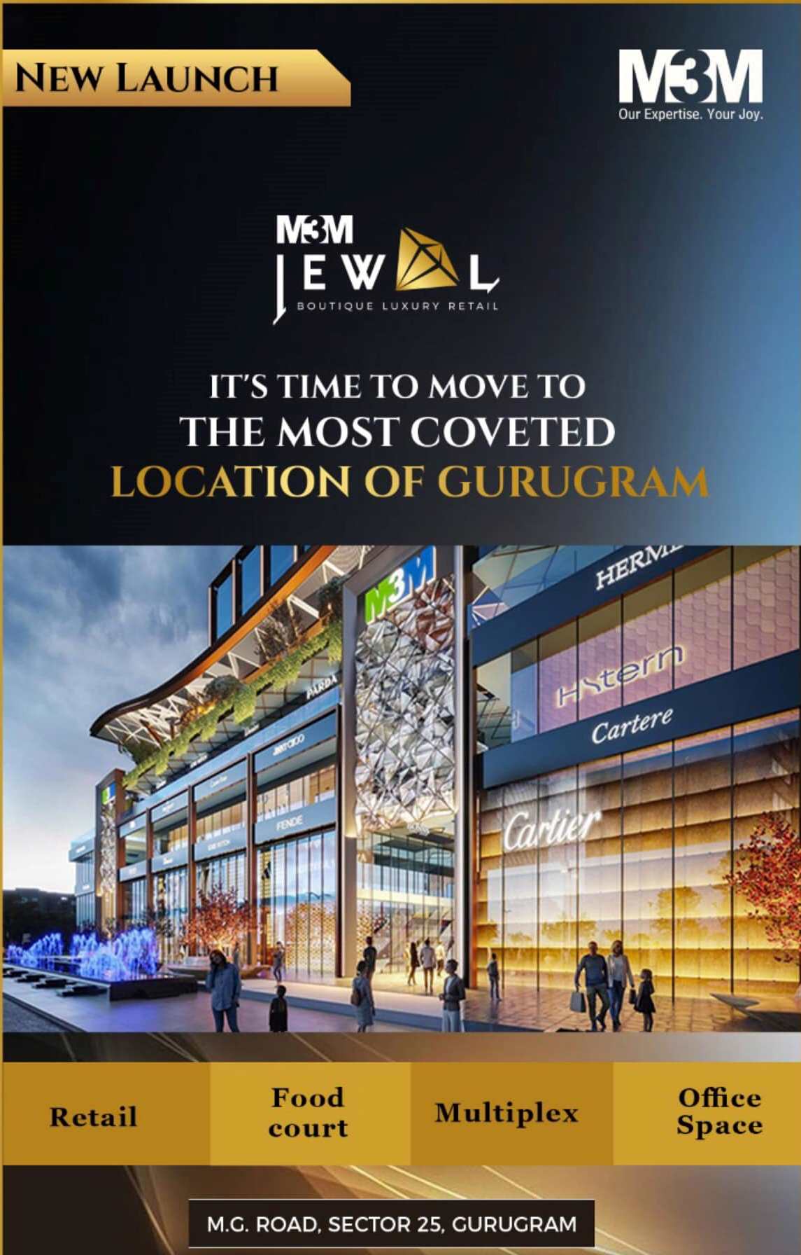 It’s a boutique luxury retail at M3M Jewel in Sector 25, Gurgaon Update