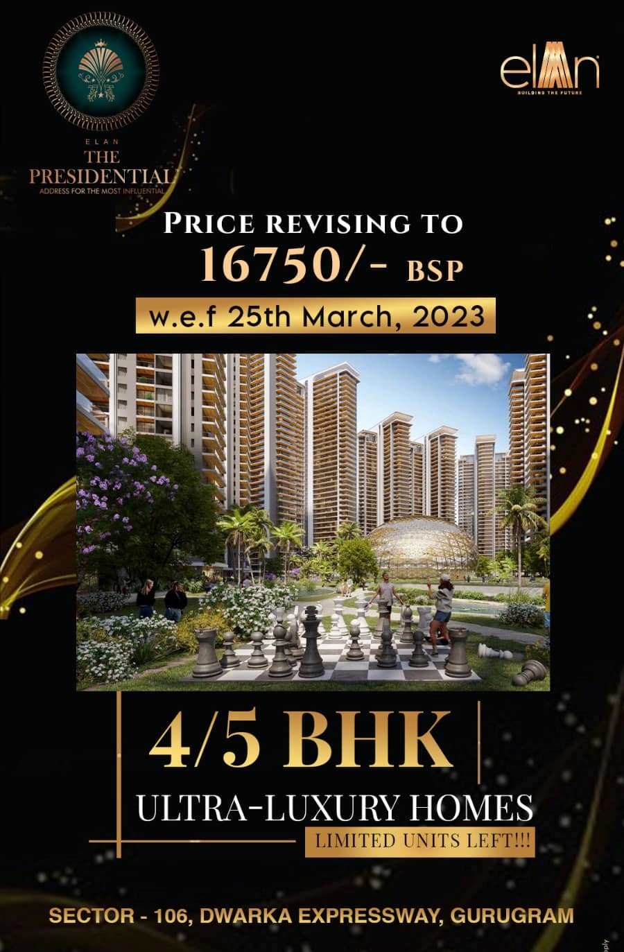 Limited units left at Elan The Presidential in Dwarka Expressway, Gurgaon