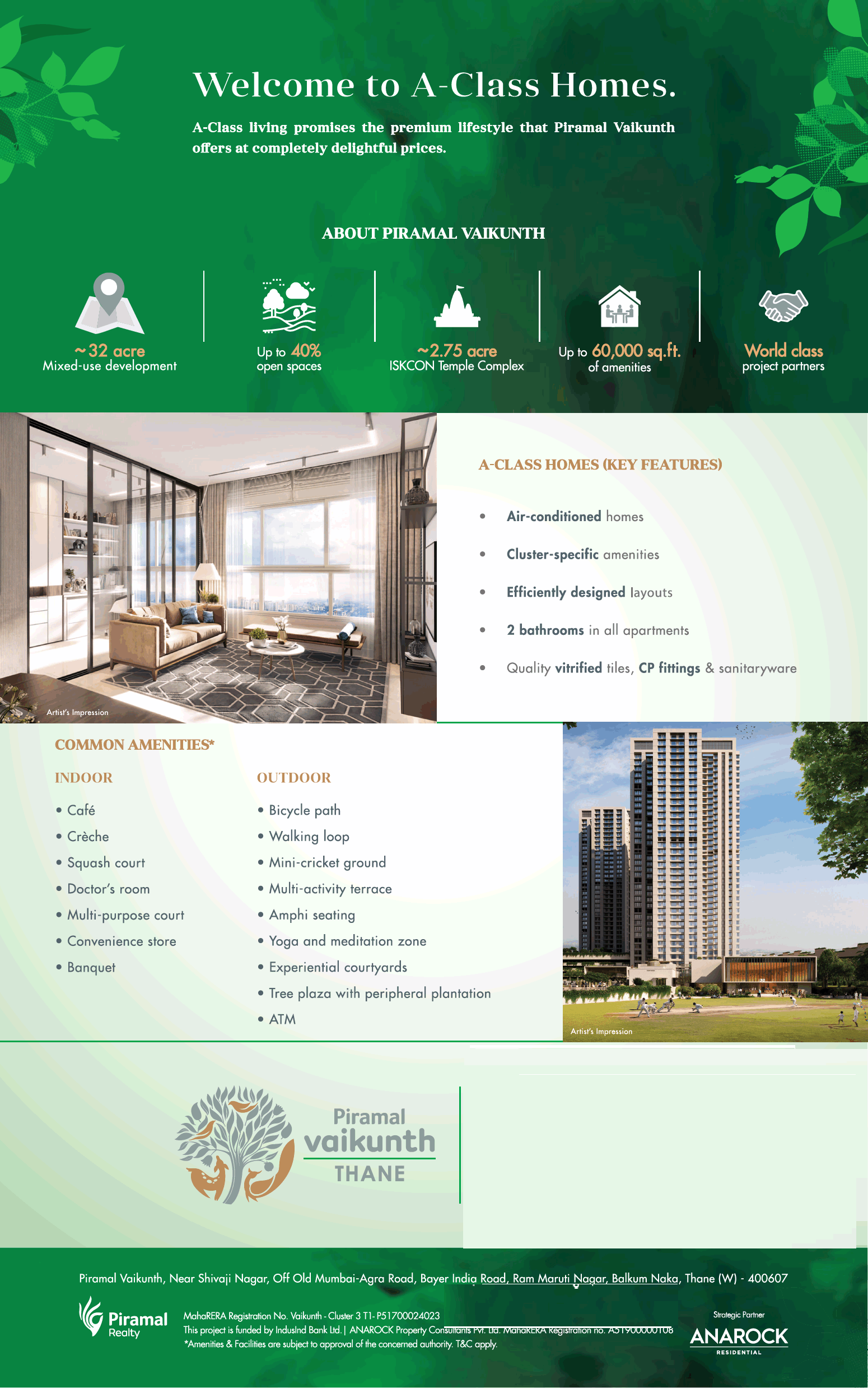 1 BHK apartment Rs 57 Lakh at Piramal Vaikunth, Mumbai
