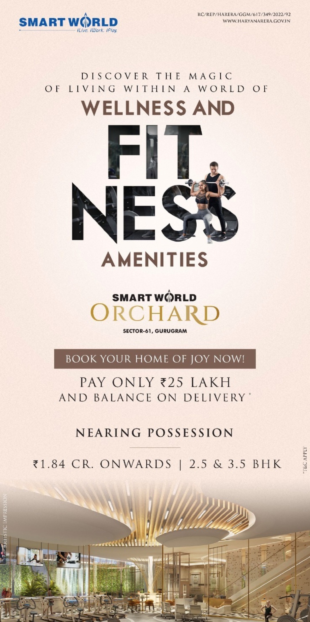 Discover the magic of living within a world of wellness and fitness amenities at Smart World Orchard, Gurgaon Update